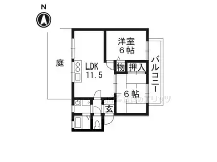 ハイムソレーユ(2LDK/1階)の間取り写真