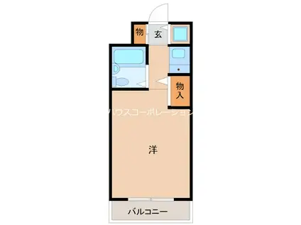 ロイヤルメゾン塚口13(ワンルーム/1階)の間取り写真