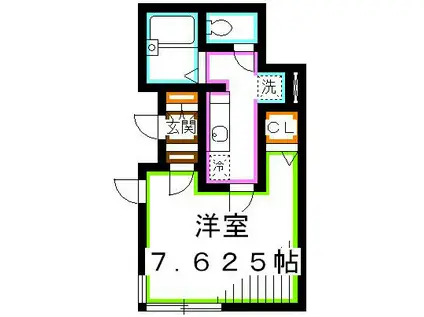 グランシャリオ(1K/1階)の間取り写真