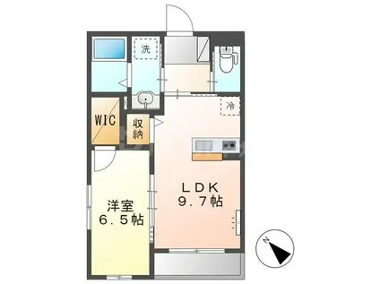 ルーチェス弁天(1LDK/3階)の間取り写真