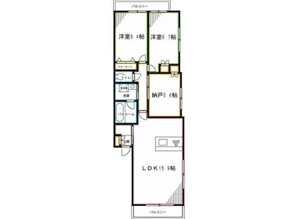 アルマコート(2LDK/2階)の間取り写真
