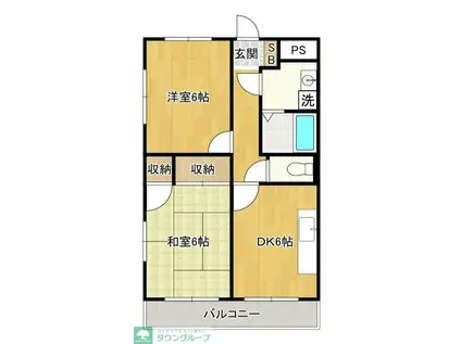 パークシティ浦和(2DK/4階)の間取り写真