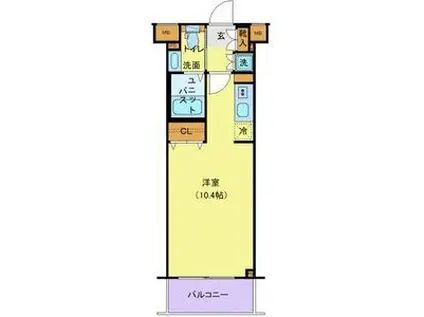 エルフラット板橋本町(ワンルーム/8階)の間取り写真