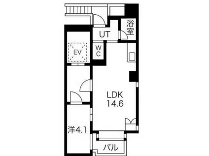 FLEG広尾FUSE(1LDK/8階)の間取り写真