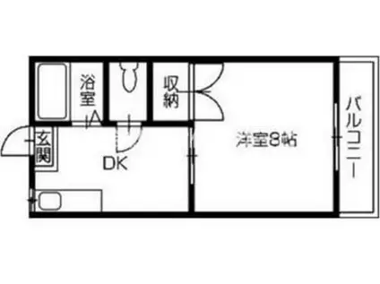 コーポ四番館アップル(1DK/1階)の間取り写真