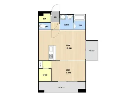 FELIZ ASATO(1LDK/6階)の間取り写真