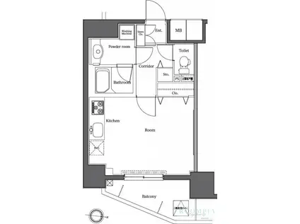 RASIS大山山手通(1K/2階)の間取り写真