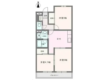 エルベール新町I号館(3DK/3階)の間取り写真