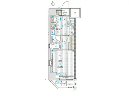 ベルグレードKAMEIDO(1K/2階)の間取り写真
