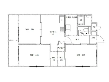 エメラルドマンション(3DK/3階)の間取り写真