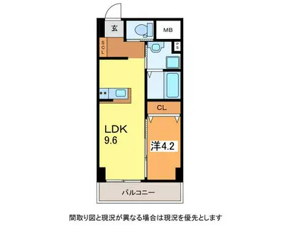 I RESIDENCE(1LDK/10階)の間取り写真