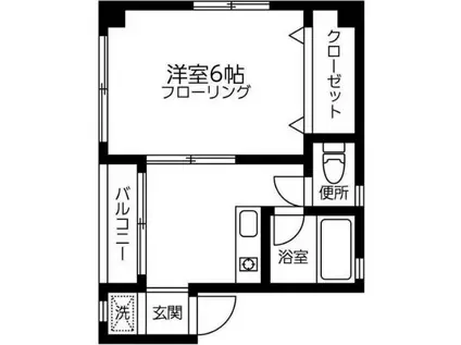 ハイム八重咲(1DK/2階)の間取り写真