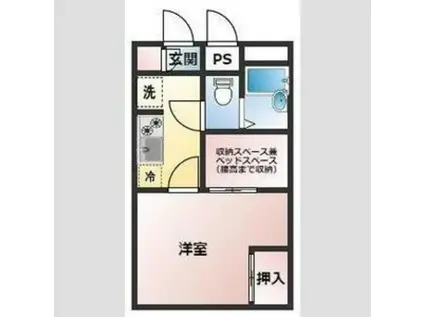 オークウッドテラス(1K/2階)の間取り写真