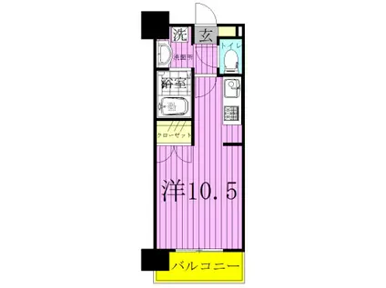 アーク松戸セントラルパーク(ワンルーム/4階)の間取り写真