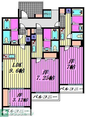 入間市河原町 (1LDK/1階)の間取り写真
