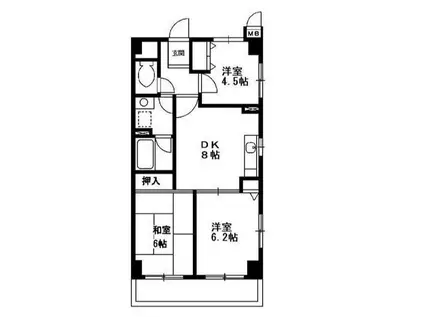 サンヒルズ泉(3DK/1階)の間取り写真