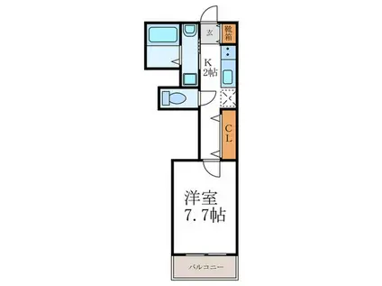 メゾンメルシー(1K/1階)の間取り写真