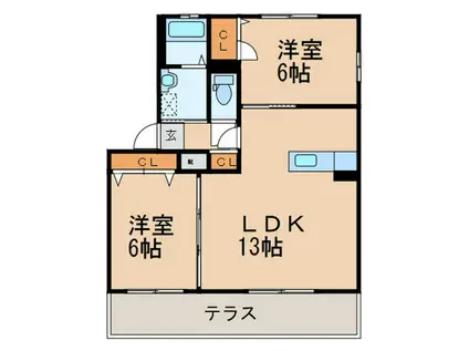 フォレスタMプリモ(2LDK/2階)の間取り写真