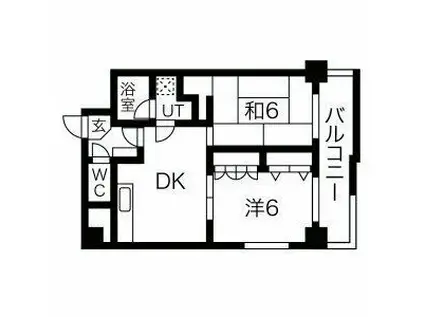 エクセル花の木(2DK/2階)の間取り写真