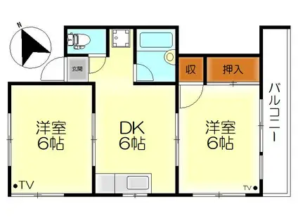 第2橋本ビル(2DK/5階)の間取り写真