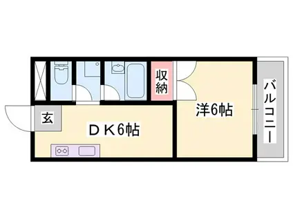 コーポラス城北(1DK/3階)の間取り写真