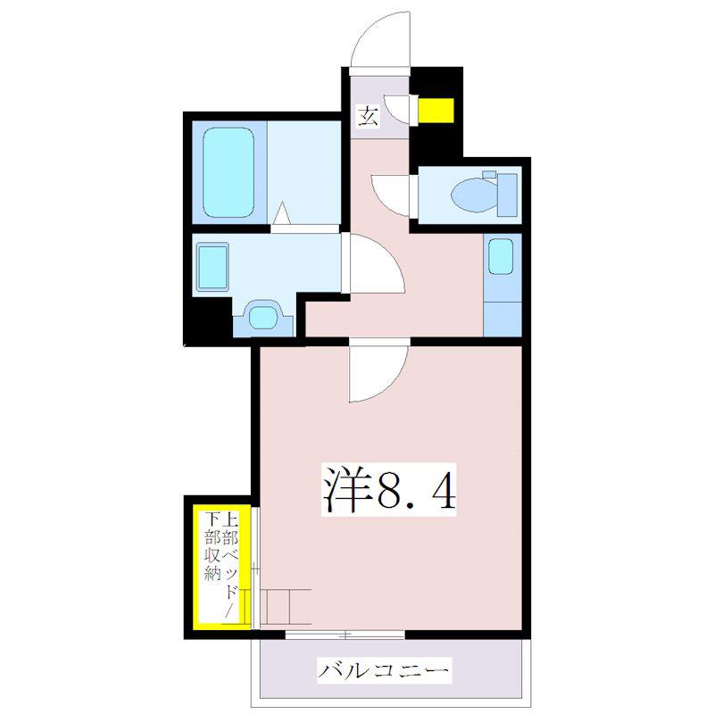グリーンロード参番館(1K/2階)の間取り写真