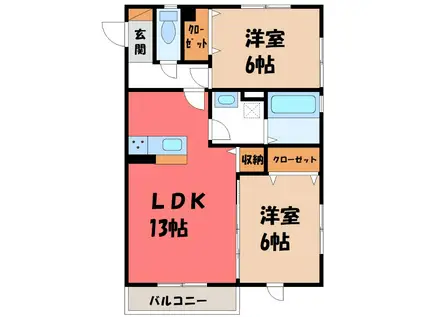 FAMILLE MAEBASHI(2LDK/3階)の間取り写真