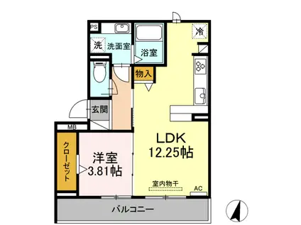 NOAH GRANDE6(1LDK/3階)の間取り写真