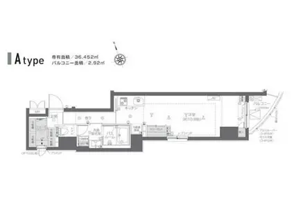 ZOOM新宿夏目坂(ワンルーム/3階)の間取り写真