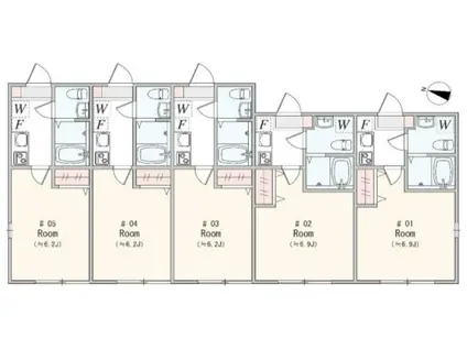 アザーレ・レーヴ淵野辺(1K/2階)の間取り写真