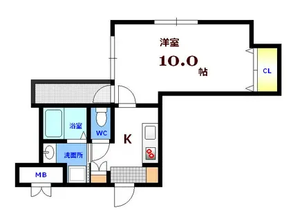 FK BLD(1K/10階)の間取り写真