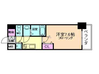 サムティ福島PORTA(1K/3階)の間取り写真