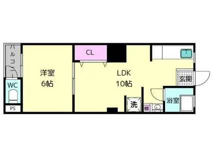 西有紀マンション(1LDK/2階)の間取り写真