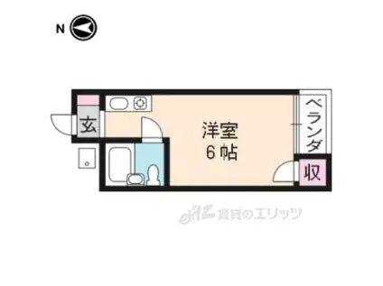 プチシャトー紫野(1K/2階)の間取り写真