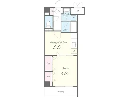 ヴァンベール(1DK/2階)の間取り写真