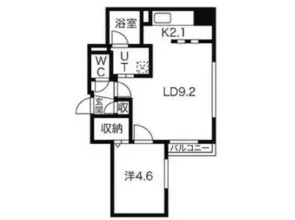 グランドサクセス琴似II(1LDK/4階)の間取り写真