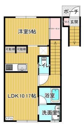グランデドゥ(1LDK/2階)の間取り写真