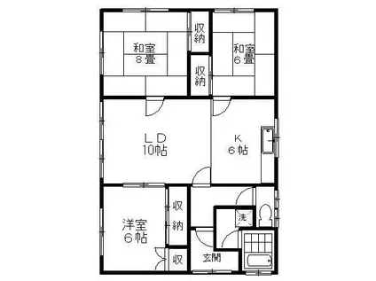門静テラスハウス(3LDK/2階)の間取り写真