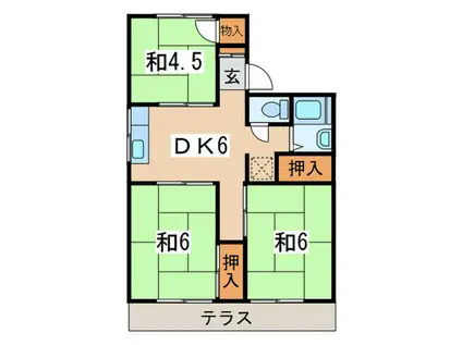 コーポウィステリア(3DK/1階)の間取り写真