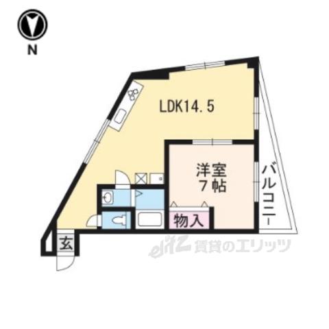 プルミエール五条桂(1LDK/3階)の間取り写真