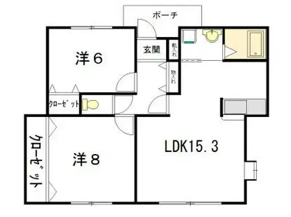 アンダンテ(2LDK/1階)の間取り写真