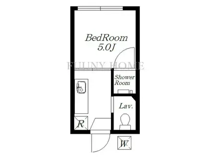 柿ノ木ハウス(1K/1階)の間取り写真
