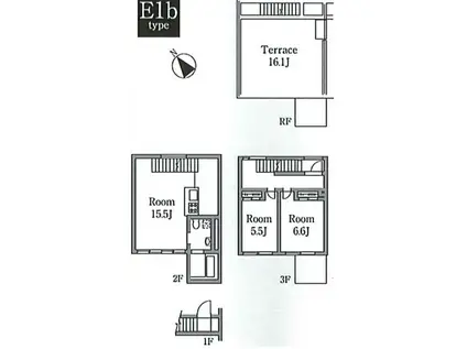 IL CIELO LA FORESTA イルシエロラフォレスタ(2LDK/2階)の間取り写真