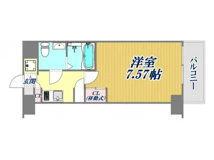 AVION7M8(1K/1階)の間取り写真