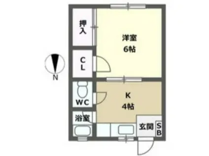 メゾン辻(1K/2階)の間取り写真