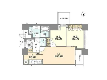 THETOWERSDAIBAザ・タワーズ台場(2LDK/11階)の間取り写真