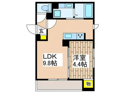 ファンウェーブ湘南藤沢(1LDK/3階)の間取り写真