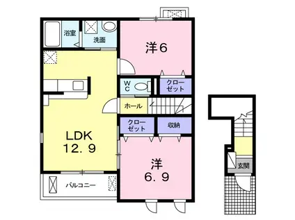 ショーエン・パディー2(2LDK/2階)の間取り写真