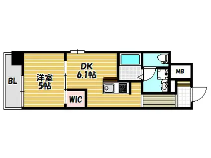 GARDENIA鶴見(1DK/10階)の間取り写真