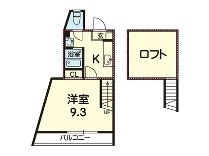 アメニティ新屋敷(1K/4階)の間取り写真